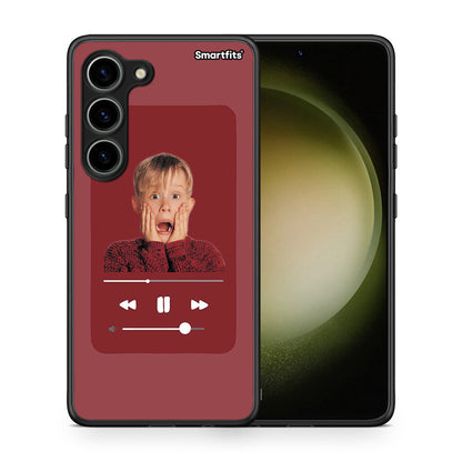 Θήκη Samsung Galaxy S23 Xmas Alone Music από τη Smartfits με σχέδιο στο πίσω μέρος και μαύρο περίβλημα | Samsung Galaxy S23 Xmas Alone Music Case with Colorful Back and Black Bezels