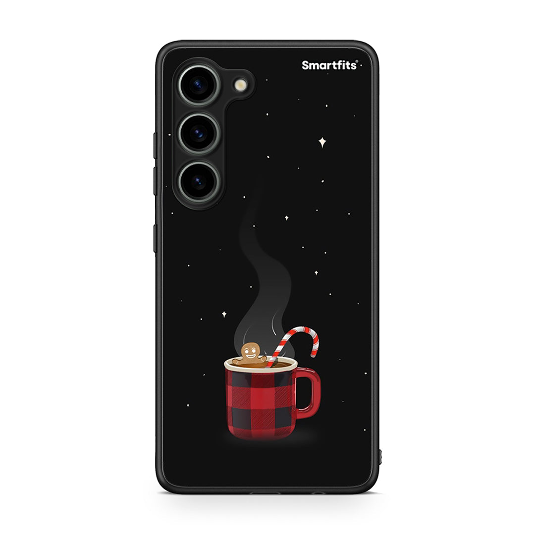Θήκη Samsung Galaxy S23 Xmas Bathing από τη Smartfits με σχέδιο στο πίσω μέρος και μαύρο περίβλημα | Samsung Galaxy S23 Xmas Bathing Case with Colorful Back and Black Bezels