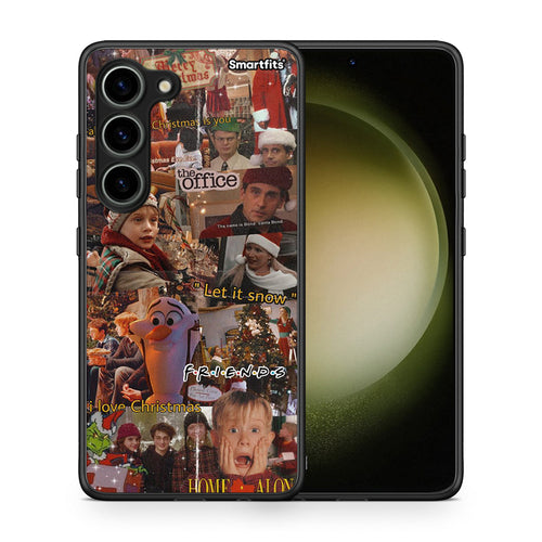 Θήκη Samsung Galaxy S23 Xmas Wishes από τη Smartfits με σχέδιο στο πίσω μέρος και μαύρο περίβλημα | Samsung Galaxy S23 Xmas Wishes Case with Colorful Back and Black Bezels