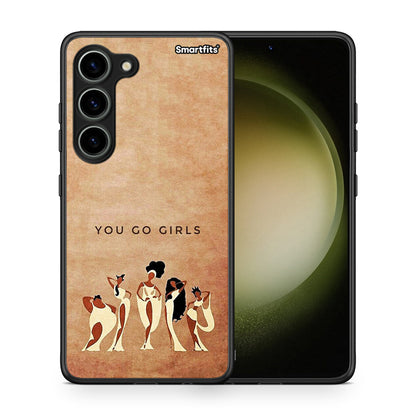 Θήκη Samsung Galaxy S23 You Go Girl από τη Smartfits με σχέδιο στο πίσω μέρος και μαύρο περίβλημα | Samsung Galaxy S23 You Go Girl Case with Colorful Back and Black Bezels