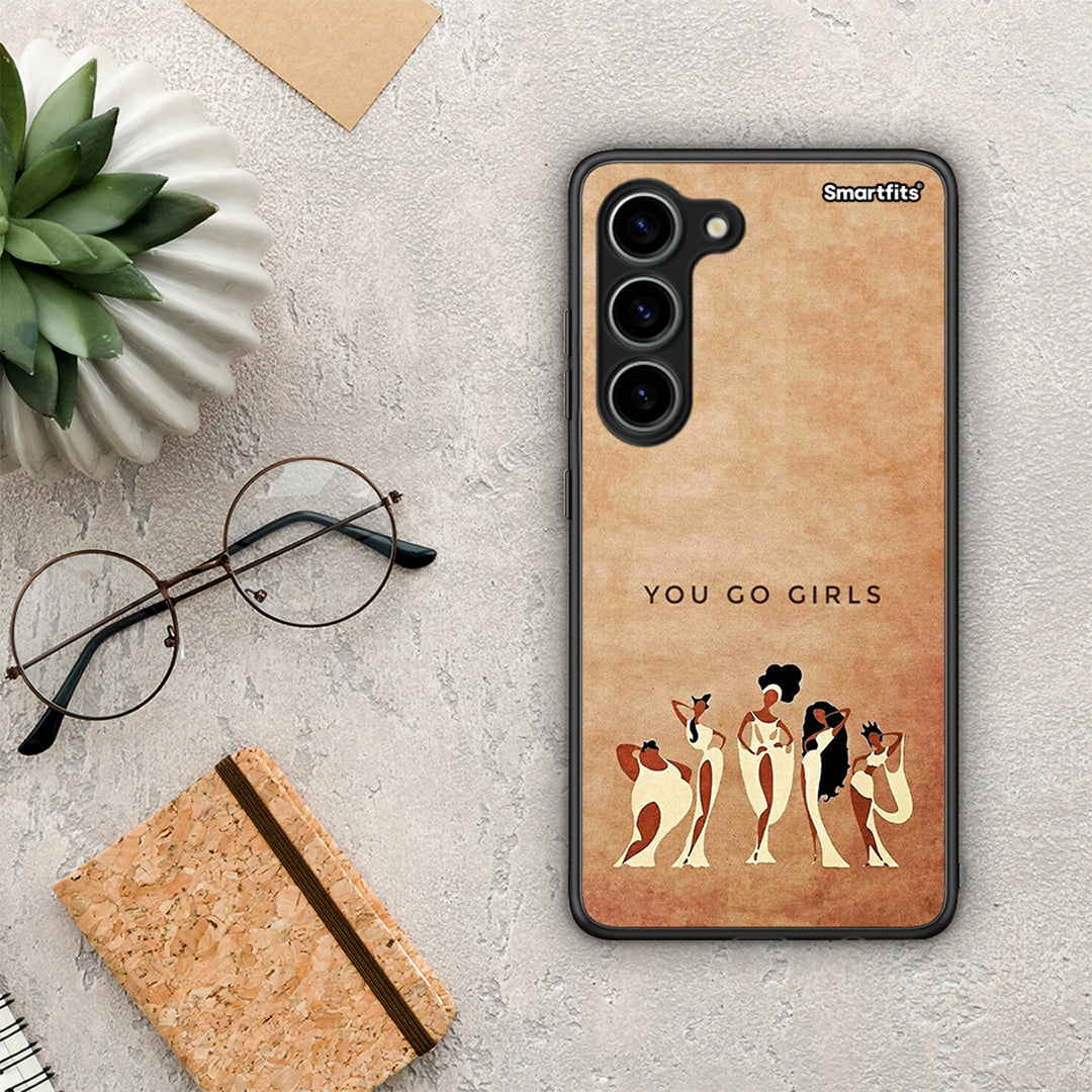 Θήκη Samsung Galaxy S23 You Go Girl από τη Smartfits με σχέδιο στο πίσω μέρος και μαύρο περίβλημα | Samsung Galaxy S23 You Go Girl Case with Colorful Back and Black Bezels