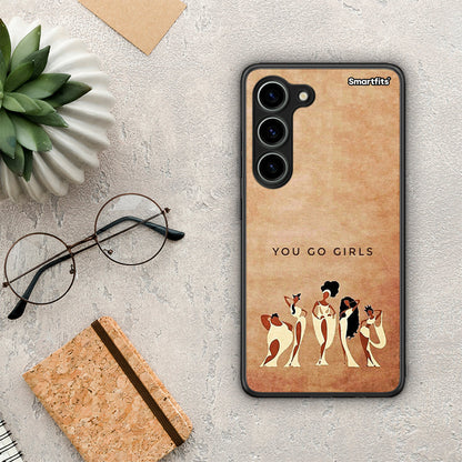 Θήκη Samsung Galaxy S23 You Go Girl από τη Smartfits με σχέδιο στο πίσω μέρος και μαύρο περίβλημα | Samsung Galaxy S23 You Go Girl Case with Colorful Back and Black Bezels
