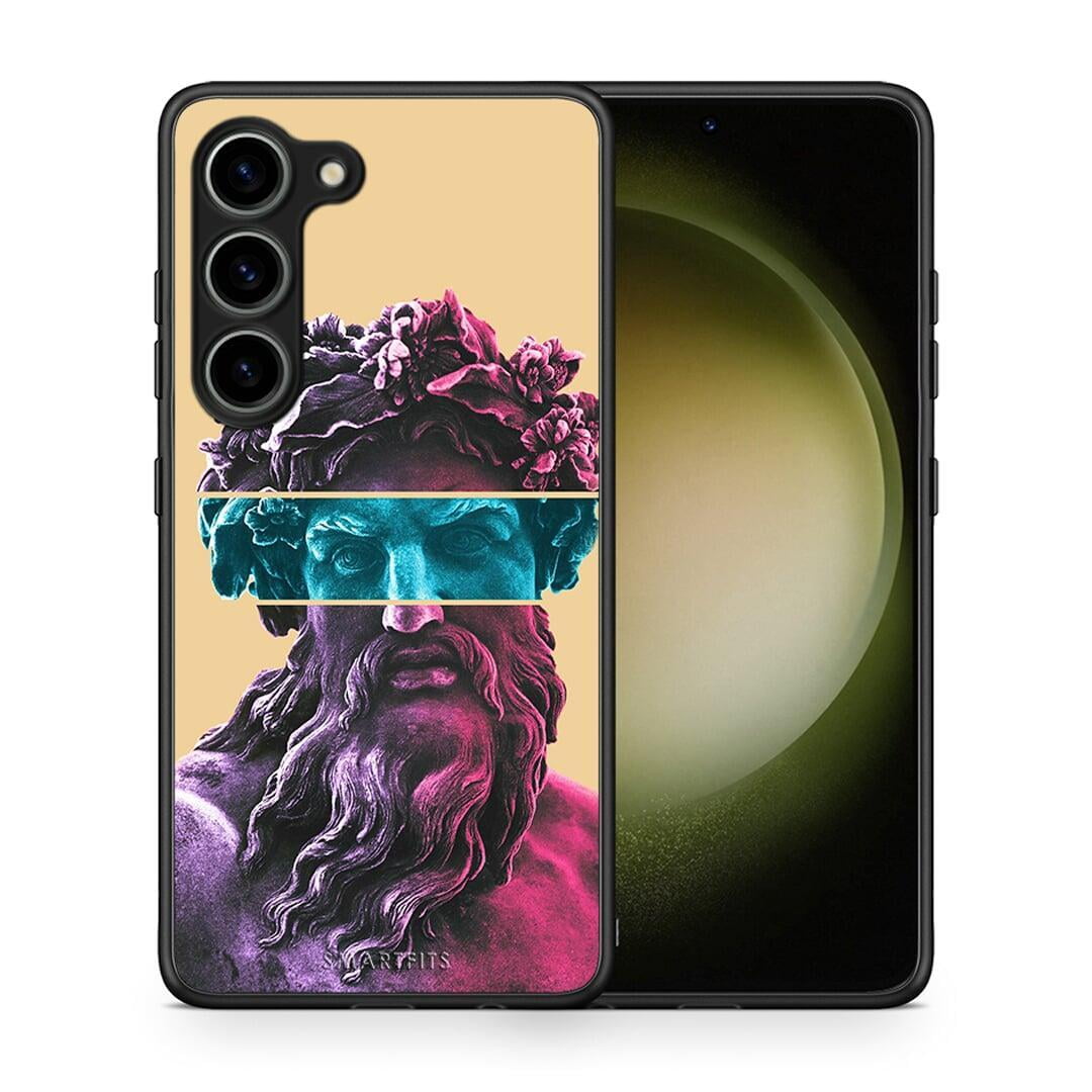 Θήκη Samsung Galaxy S23 Zeus Art από τη Smartfits με σχέδιο στο πίσω μέρος και μαύρο περίβλημα | Samsung Galaxy S23 Zeus Art Case with Colorful Back and Black Bezels