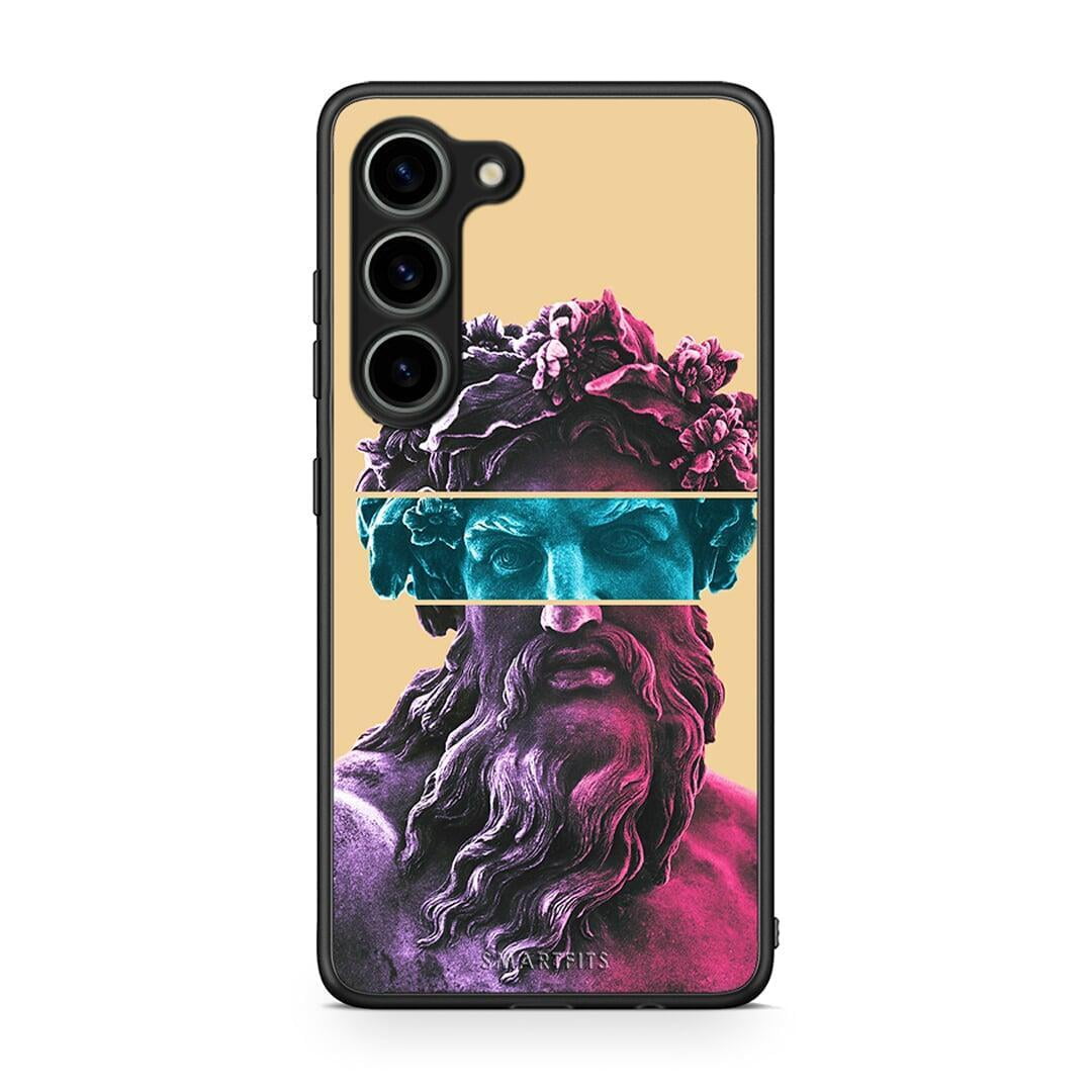 Θήκη Samsung Galaxy S23 Zeus Art από τη Smartfits με σχέδιο στο πίσω μέρος και μαύρο περίβλημα | Samsung Galaxy S23 Zeus Art Case with Colorful Back and Black Bezels