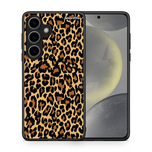 Θήκη Samsung Galaxy S24 Leopard Animal από τη Smartfits με σχέδιο στο πίσω μέρος και μαύρο περίβλημα | Samsung Galaxy S24 Leopard Animal case with colorful back and black bezels