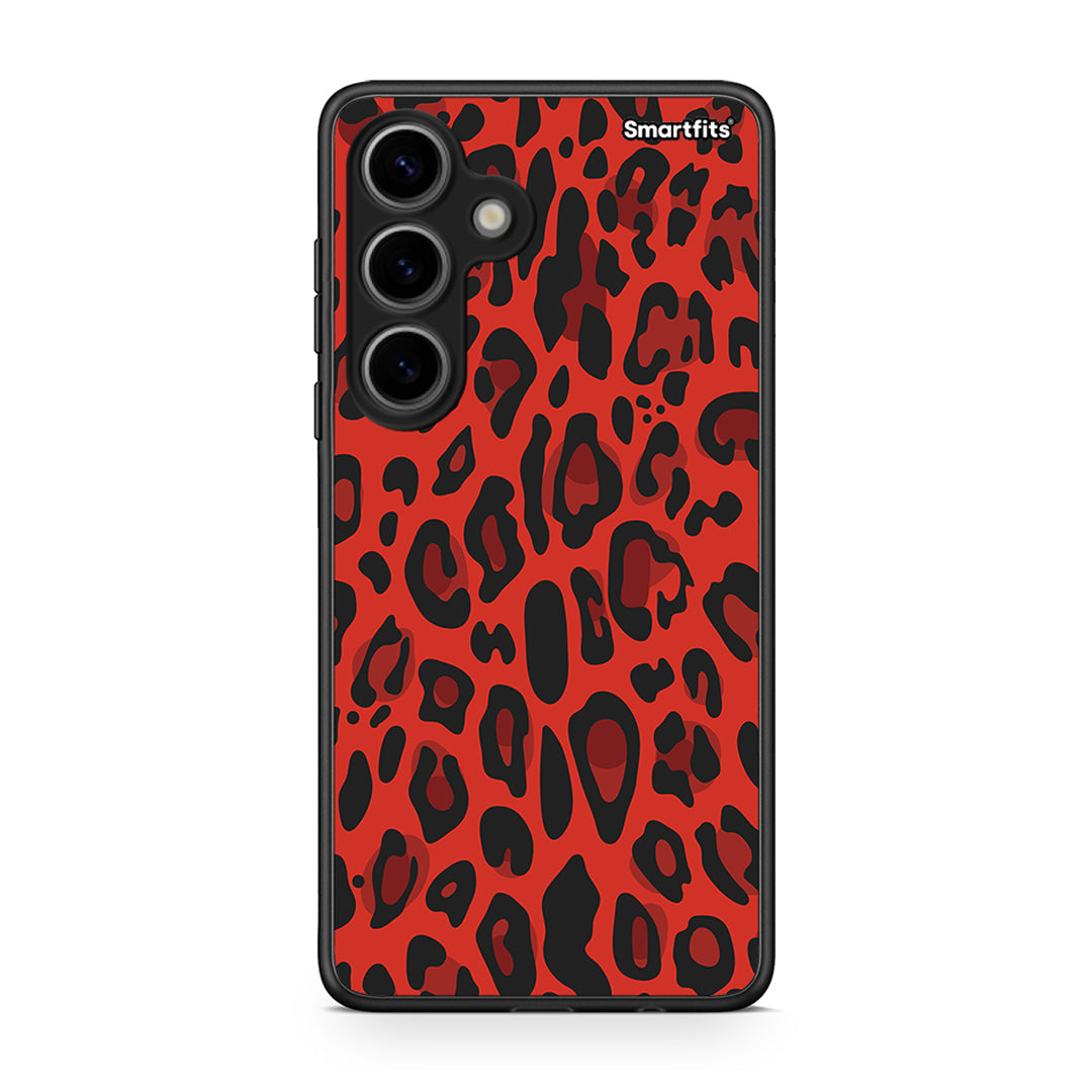 4 - Samsung Galaxy S24 Red Leopard Animal case, cover, bumper