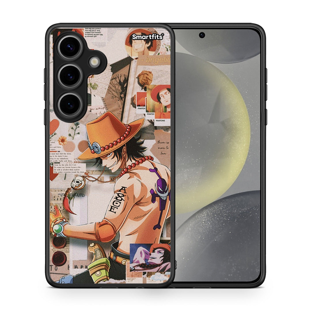 Θήκη Samsung Galaxy S24 Anime Collage από τη Smartfits με σχέδιο στο πίσω μέρος και μαύρο περίβλημα | Samsung Galaxy S24 Anime Collage case with colorful back and black bezels