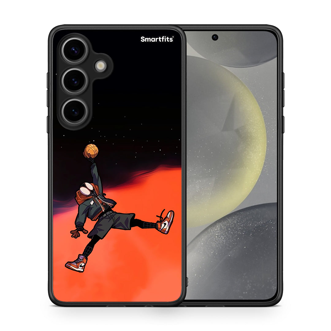 Θήκη Samsung Galaxy S24 Basketball Hero από τη Smartfits με σχέδιο στο πίσω μέρος και μαύρο περίβλημα | Samsung Galaxy S24 Basketball Hero case with colorful back and black bezels