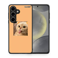 Thumbnail for Θήκη Samsung Galaxy S24 Cat Tongue από τη Smartfits με σχέδιο στο πίσω μέρος και μαύρο περίβλημα | Samsung Galaxy S24 Cat Tongue case with colorful back and black bezels