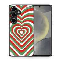 Thumbnail for Θήκη Samsung Galaxy S24 Christmas Hearts από τη Smartfits με σχέδιο στο πίσω μέρος και μαύρο περίβλημα | Samsung Galaxy S24 Christmas Hearts case with colorful back and black bezels