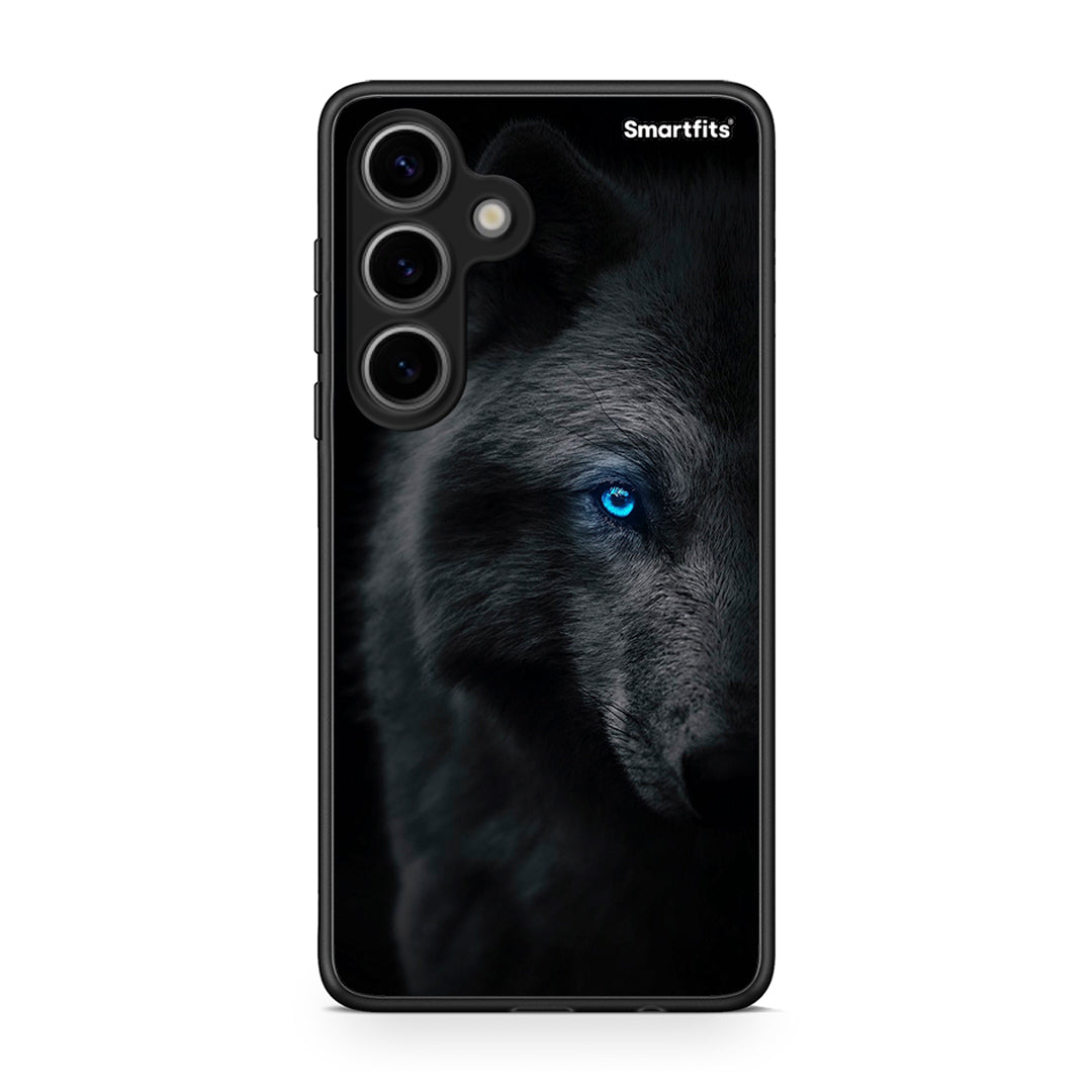 Samsung Galaxy S24 Dark Wolf θήκη από τη Smartfits με σχέδιο στο πίσω μέρος και μαύρο περίβλημα | Smartphone case with colorful back and black bezels by Smartfits