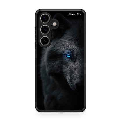 Samsung Galaxy S24 Dark Wolf θήκη από τη Smartfits με σχέδιο στο πίσω μέρος και μαύρο περίβλημα | Smartphone case with colorful back and black bezels by Smartfits