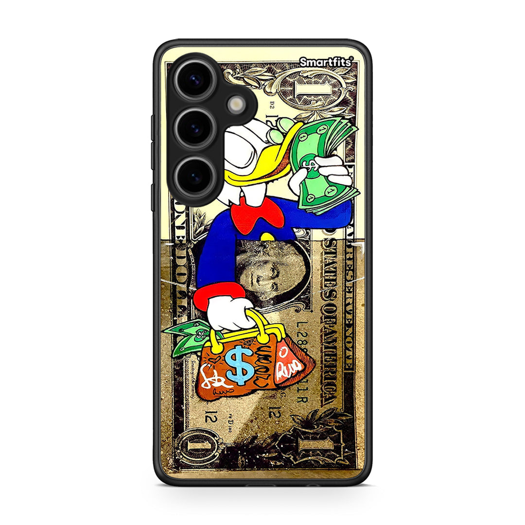 Samsung Galaxy S24 Duck Money Θήκη από τη Smartfits με σχέδιο στο πίσω μέρος και μαύρο περίβλημα | Smartphone case with colorful back and black bezels by Smartfits