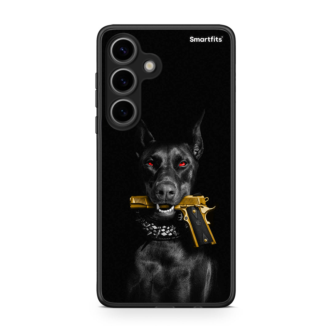 Samsung Galaxy S24 Golden Gun Θήκη Αγίου Βαλεντίνου από τη Smartfits με σχέδιο στο πίσω μέρος και μαύρο περίβλημα | Smartphone case with colorful back and black bezels by Smartfits