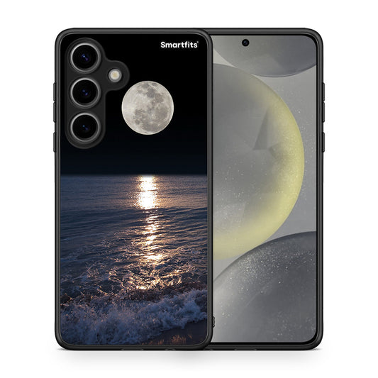 Θήκη Samsung Galaxy S24 Moon Landscape από τη Smartfits με σχέδιο στο πίσω μέρος και μαύρο περίβλημα | Samsung Galaxy S24 Moon Landscape case with colorful back and black bezels
