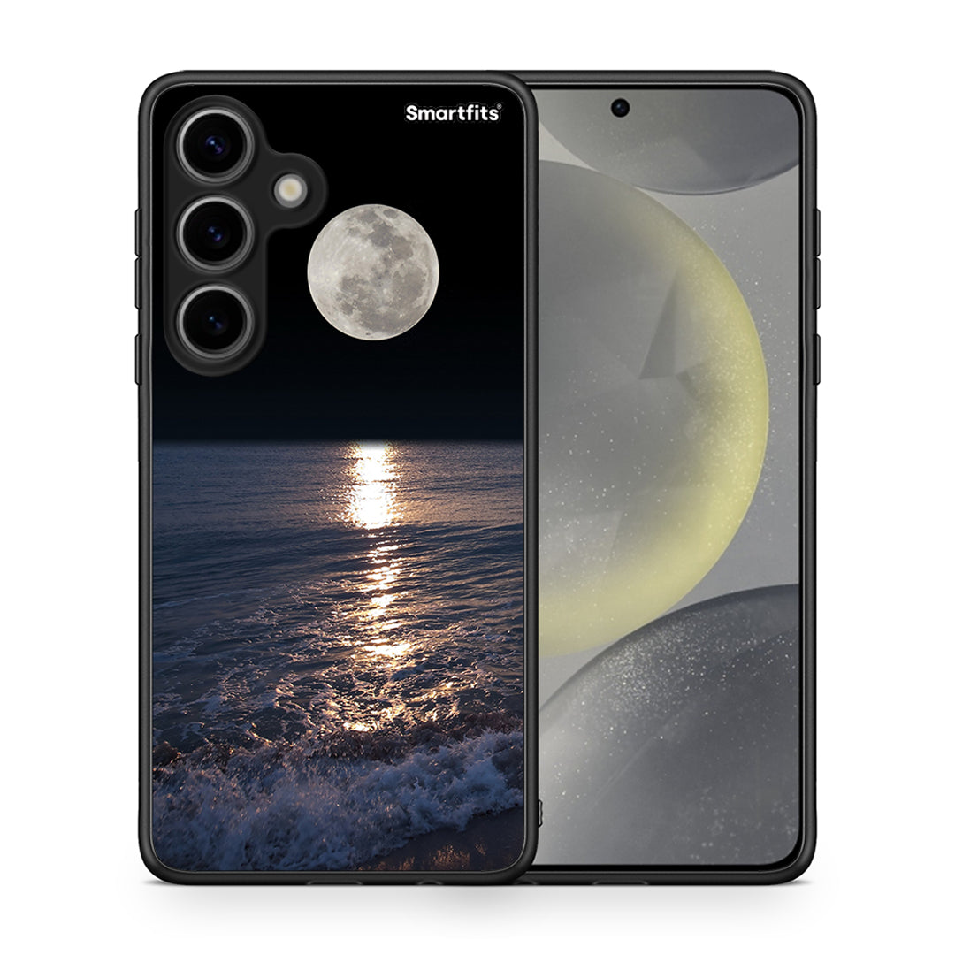 Θήκη Samsung Galaxy S24 Moon Landscape από τη Smartfits με σχέδιο στο πίσω μέρος και μαύρο περίβλημα | Samsung Galaxy S24 Moon Landscape case with colorful back and black bezels