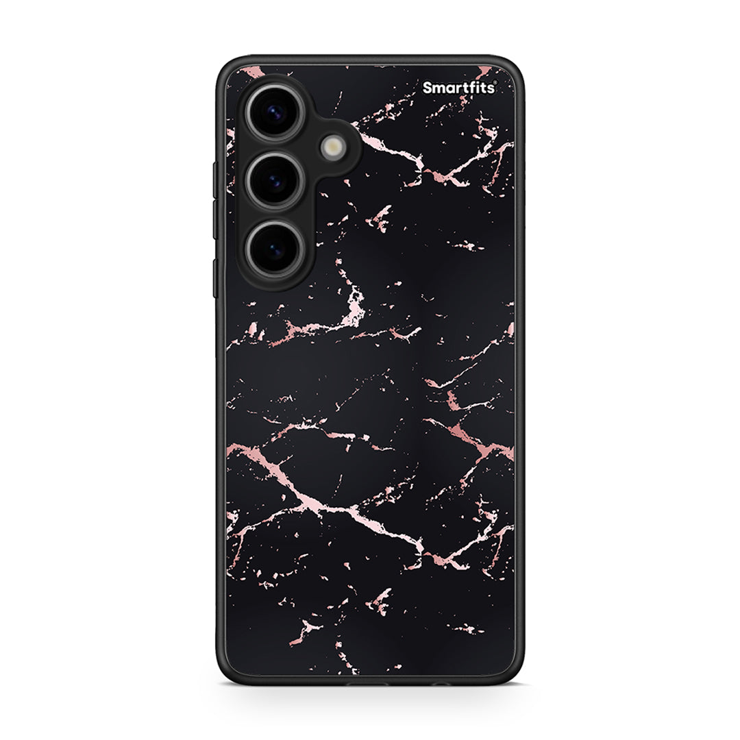 4 - Samsung Galaxy S24 Black Rosegold Marble case, cover, bumper