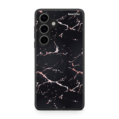 4 - Samsung Galaxy S24 Black Rosegold Marble case, cover, bumper