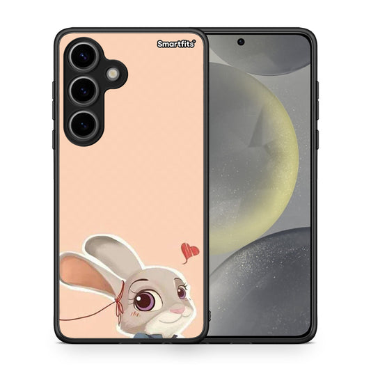Θήκη Samsung Galaxy S24 Nick Wilde And Judy Hopps Love 2 από τη Smartfits με σχέδιο στο πίσω μέρος και μαύρο περίβλημα | Samsung Galaxy S24 Nick Wilde And Judy Hopps Love 2 case with colorful back and black bezels