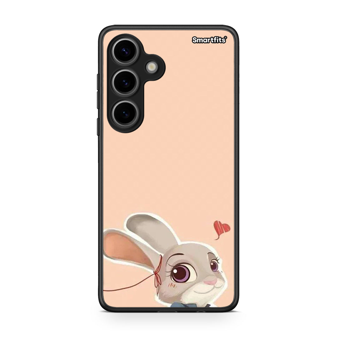 Samsung Galaxy S24 Nick Wilde And Judy Hopps Love 2 θήκη από τη Smartfits με σχέδιο στο πίσω μέρος και μαύρο περίβλημα | Smartphone case with colorful back and black bezels by Smartfits