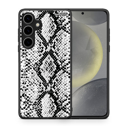 Θήκη Samsung Galaxy S24 Plus White Snake Animal από τη Smartfits με σχέδιο στο πίσω μέρος και μαύρο περίβλημα | Samsung Galaxy S24 Plus White Snake Animal case with colorful back and black bezels