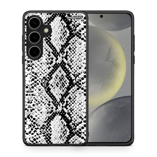 Θήκη Samsung Galaxy S24 Plus White Snake Animal από τη Smartfits με σχέδιο στο πίσω μέρος και μαύρο περίβλημα | Samsung Galaxy S24 Plus White Snake Animal case with colorful back and black bezels