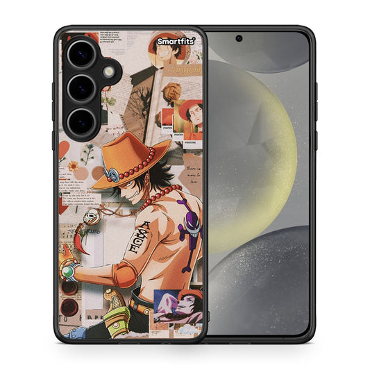 Θήκη Samsung Galaxy S24 Plus Anime Collage από τη Smartfits με σχέδιο στο πίσω μέρος και μαύρο περίβλημα | Samsung Galaxy S24 Plus Anime Collage case with colorful back and black bezels