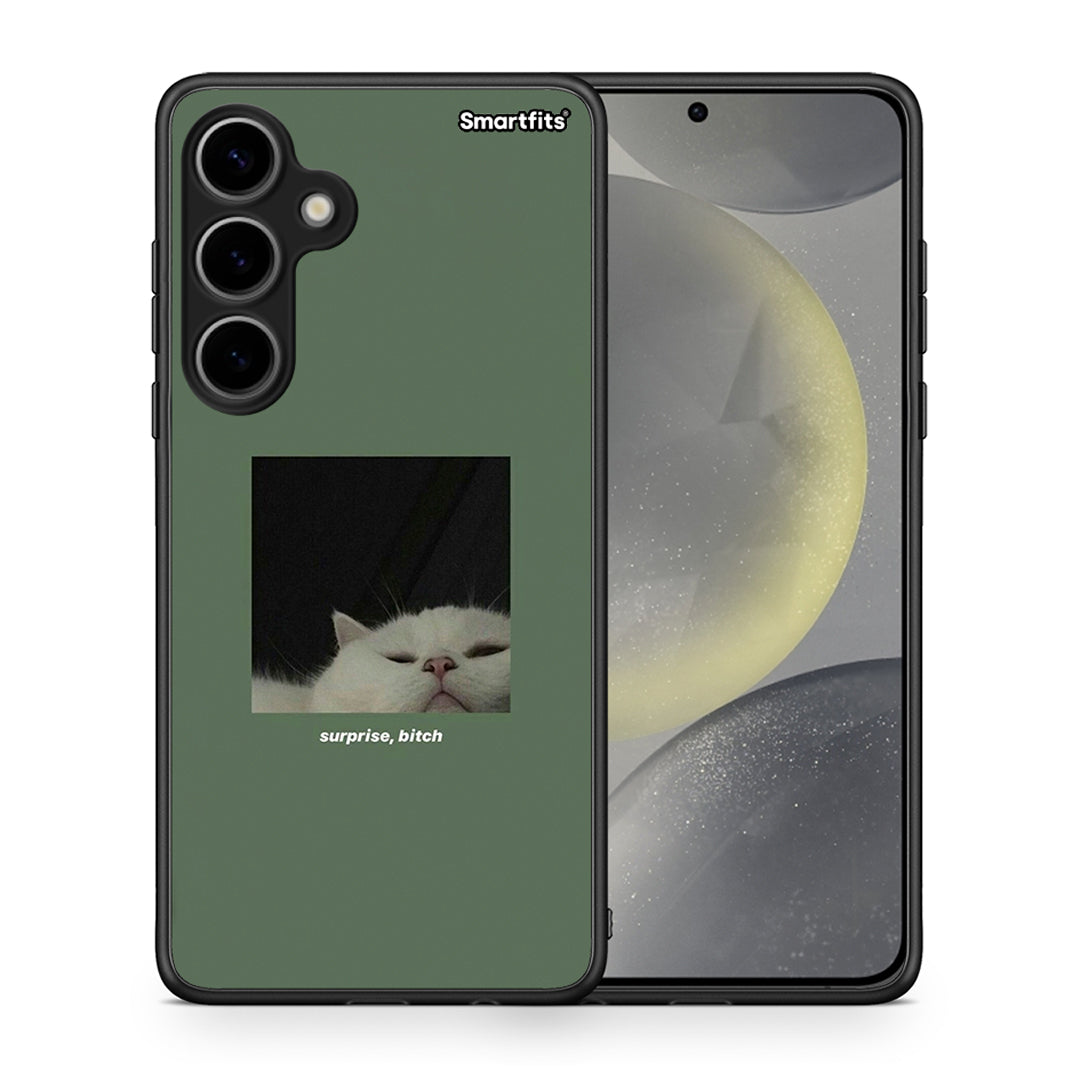 Θήκη Samsung Galaxy S24 Plus Bitch Surprise από τη Smartfits με σχέδιο στο πίσω μέρος και μαύρο περίβλημα | Samsung Galaxy S24 Plus Bitch Surprise case with colorful back and black bezels