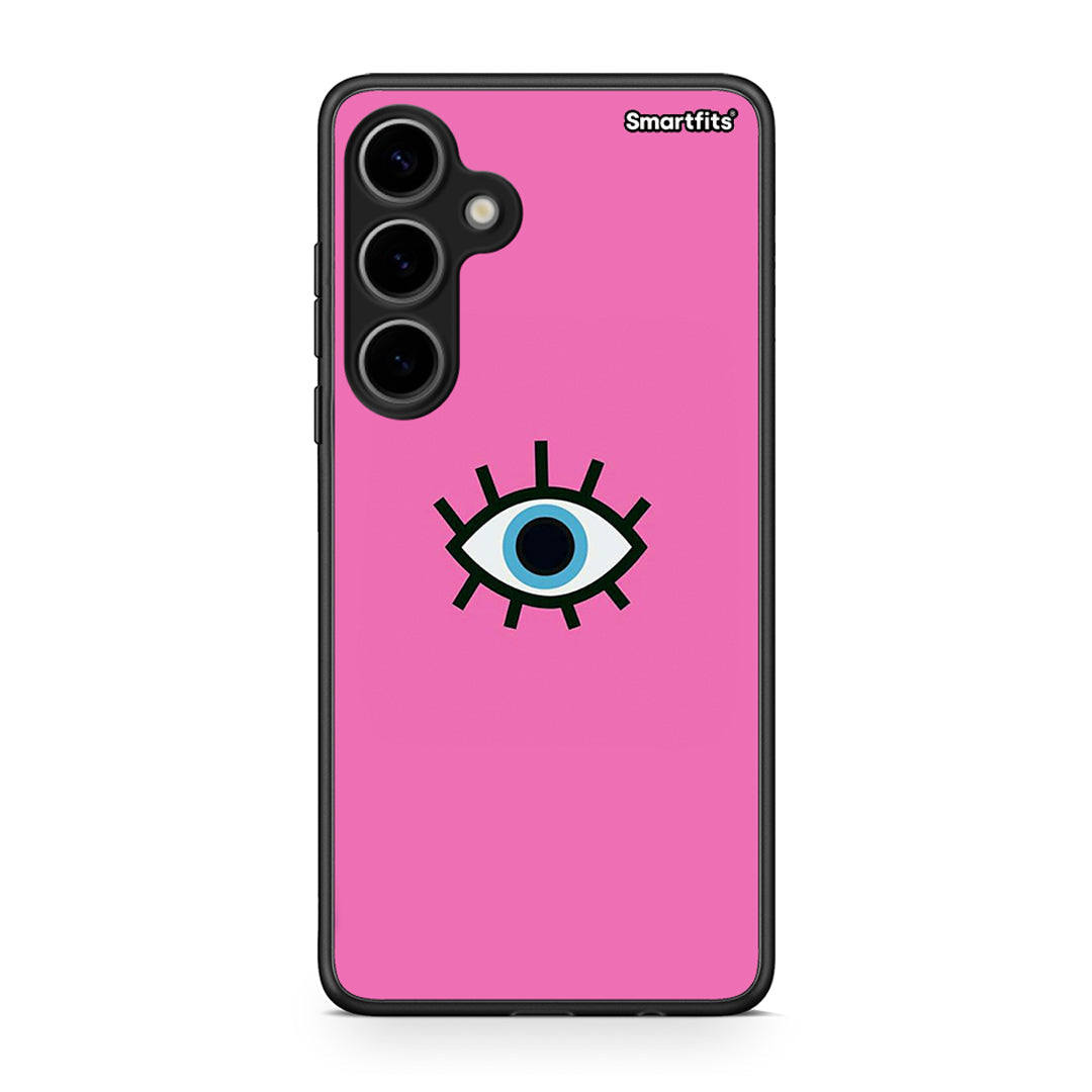 Samsung Galaxy S24 Plus Blue Eye Pink θήκη από τη Smartfits με σχέδιο στο πίσω μέρος και μαύρο περίβλημα | Smartphone case with colorful back and black bezels by Smartfits
