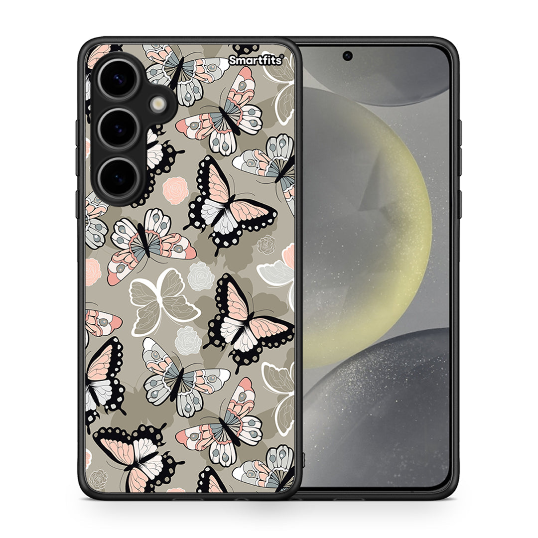 Θήκη Samsung Galaxy S24 Plus Butterflies Boho από τη Smartfits με σχέδιο στο πίσω μέρος και μαύρο περίβλημα | Samsung Galaxy S24 Plus Butterflies Boho case with colorful back and black bezels