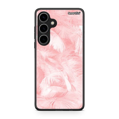 33 - Samsung Galaxy S24 Plus Pink Feather Boho case, cover, bumper