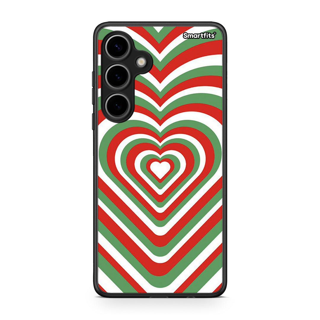 Samsung Galaxy S24 Plus Christmas Hearts θήκη από τη Smartfits με σχέδιο στο πίσω μέρος και μαύρο περίβλημα | Smartphone case with colorful back and black bezels by Smartfits