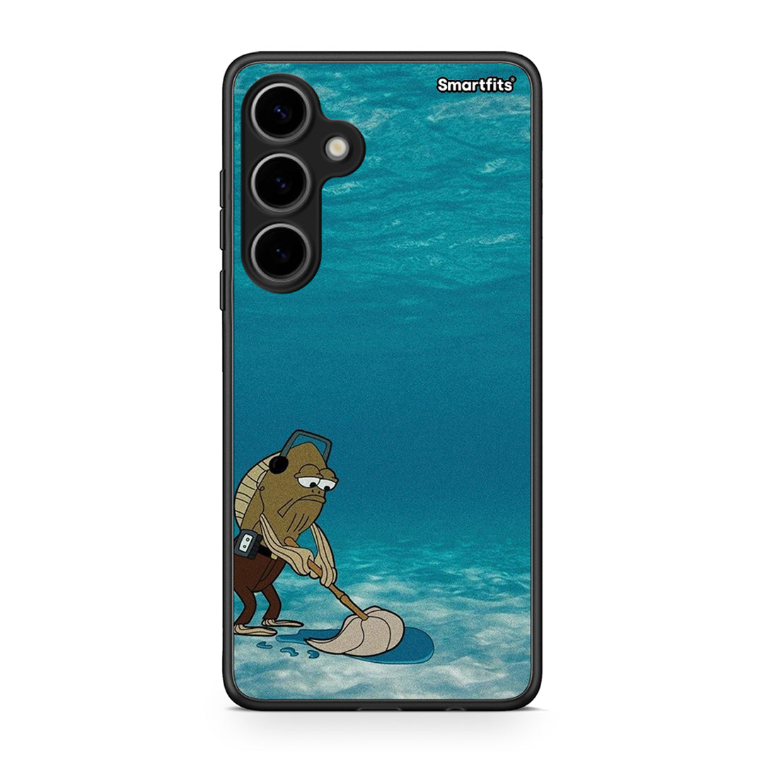 Samsung Galaxy S24 Plus Clean The Ocean Θήκη από τη Smartfits με σχέδιο στο πίσω μέρος και μαύρο περίβλημα | Smartphone case with colorful back and black bezels by Smartfits