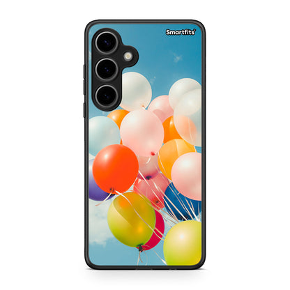 Samsung Galaxy S24 Plus Colorful Balloons θήκη από τη Smartfits με σχέδιο στο πίσω μέρος και μαύρο περίβλημα | Smartphone case with colorful back and black bezels by Smartfits
