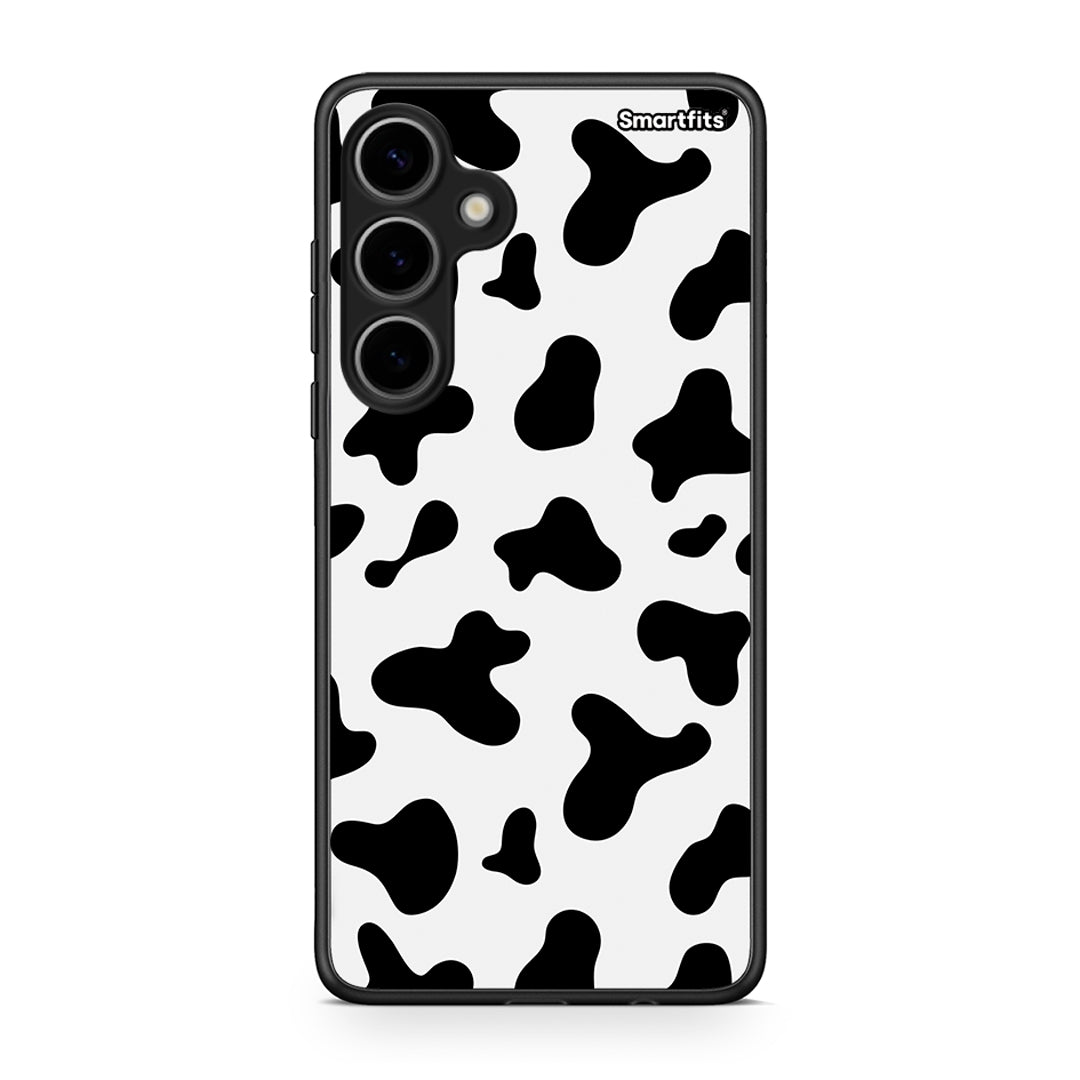 Samsung Galaxy S24 Plus Cow Print θήκη από τη Smartfits με σχέδιο στο πίσω μέρος και μαύρο περίβλημα | Smartphone case with colorful back and black bezels by Smartfits