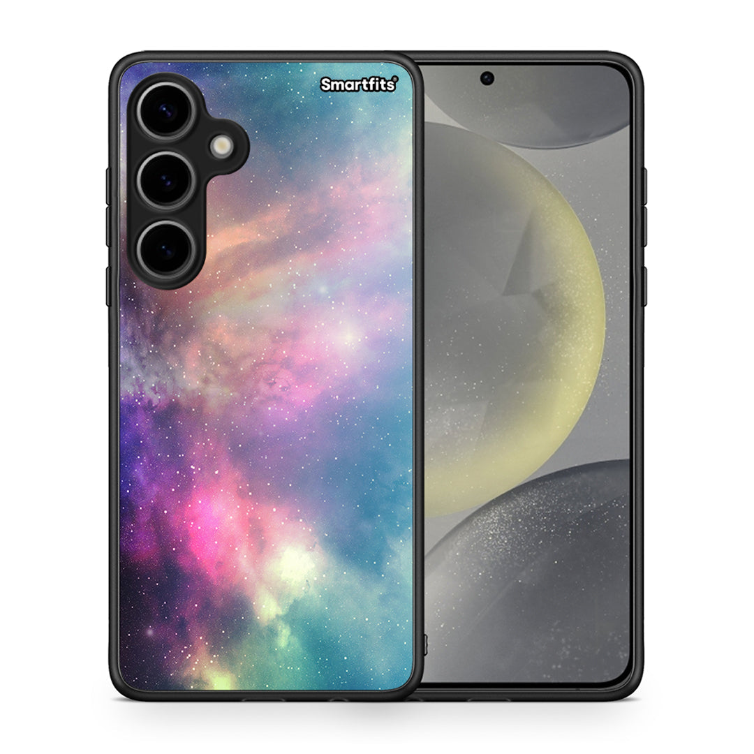 Θήκη Samsung Galaxy S24 Plus Rainbow Galaxy από τη Smartfits με σχέδιο στο πίσω μέρος και μαύρο περίβλημα | Samsung Galaxy S24 Plus Rainbow Galaxy case with colorful back and black bezels