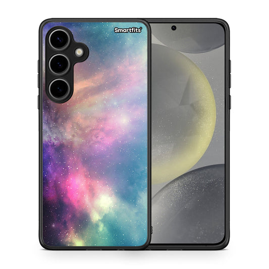 Θήκη Samsung Galaxy S24 Plus Rainbow Galaxy από τη Smartfits με σχέδιο στο πίσω μέρος και μαύρο περίβλημα | Samsung Galaxy S24 Plus Rainbow Galaxy case with colorful back and black bezels