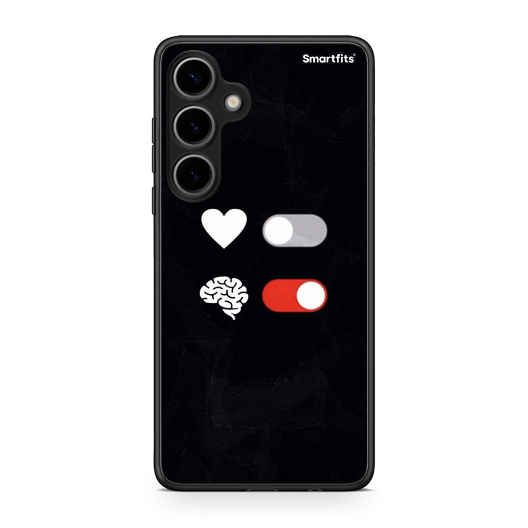 Samsung Galaxy S24 Plus Heart Vs Brain Θήκη Αγίου Βαλεντίνου από τη Smartfits με σχέδιο στο πίσω μέρος και μαύρο περίβλημα | Smartphone case with colorful back and black bezels by Smartfits
