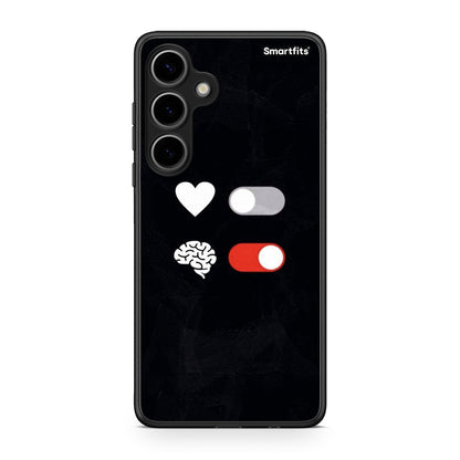 Samsung Galaxy S24 Plus Heart Vs Brain Θήκη Αγίου Βαλεντίνου από τη Smartfits με σχέδιο στο πίσω μέρος και μαύρο περίβλημα | Smartphone case with colorful back and black bezels by Smartfits