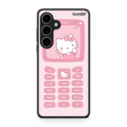 Samsung Galaxy S24 Plus Hello Kitten Θήκη Αγίου Βαλεντίνου από τη Smartfits με σχέδιο στο πίσω μέρος και μαύρο περίβλημα | Smartphone case with colorful back and black bezels by Smartfits