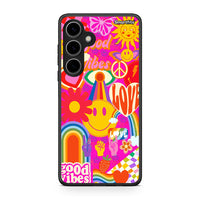 Thumbnail for Samsung Galaxy S24 Plus Hippie Love θήκη από τη Smartfits με σχέδιο στο πίσω μέρος και μαύρο περίβλημα | Smartphone case with colorful back and black bezels by Smartfits