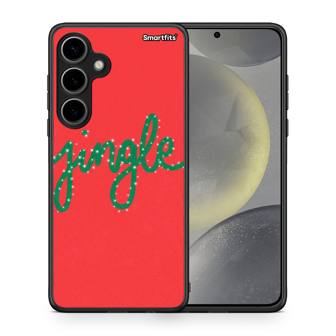 Θήκη Samsung Galaxy S24 Plus Jingle Xmas από τη Smartfits με σχέδιο στο πίσω μέρος και μαύρο περίβλημα | Samsung Galaxy S24 Plus Jingle Xmas case with colorful back and black bezels