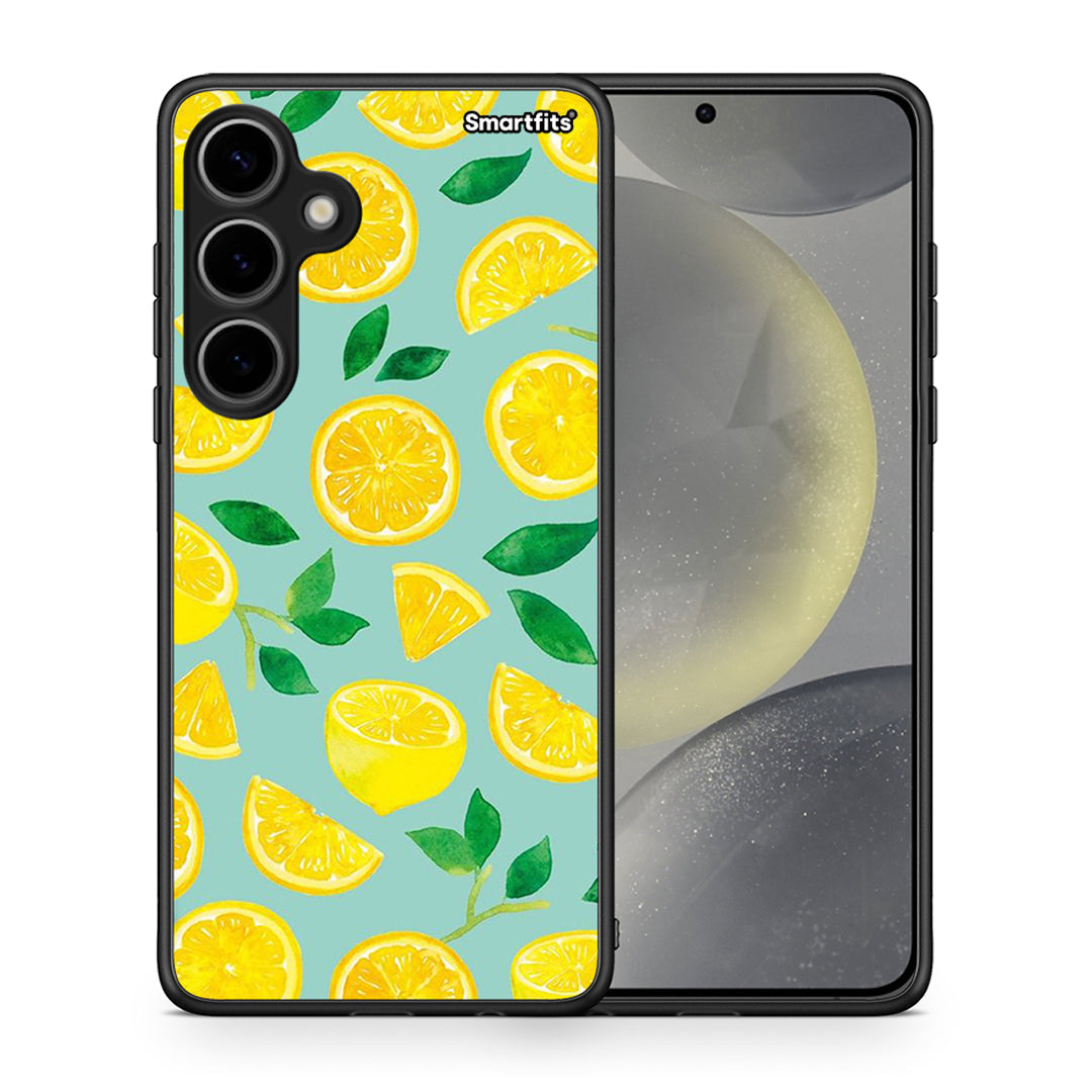 Θήκη Samsung Galaxy S24 Plus Lemons από τη Smartfits με σχέδιο στο πίσω μέρος και μαύρο περίβλημα | Samsung Galaxy S24 Plus Lemons case with colorful back and black bezels