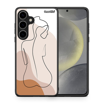 Θήκη Samsung Galaxy S24 Plus LineArt Woman από τη Smartfits με σχέδιο στο πίσω μέρος και μαύρο περίβλημα | Samsung Galaxy S24 Plus LineArt Woman case with colorful back and black bezels