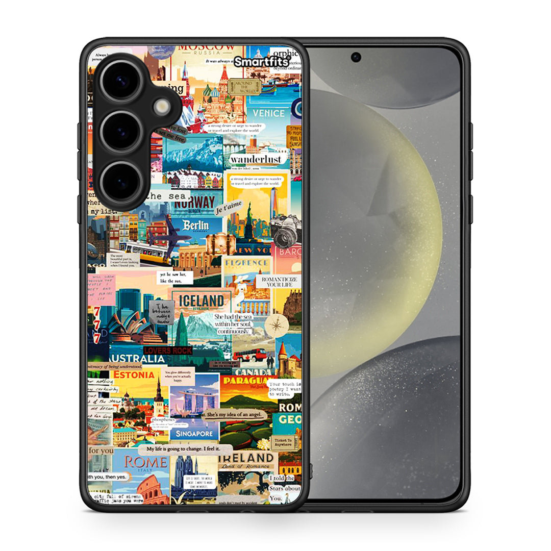 Θήκη Samsung Galaxy S24 Plus Live To Travel από τη Smartfits με σχέδιο στο πίσω μέρος και μαύρο περίβλημα | Samsung Galaxy S24 Plus Live To Travel case with colorful back and black bezels