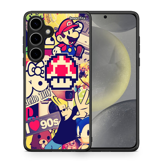 Θήκη Samsung Galaxy S24 Plus Love The 90s από τη Smartfits με σχέδιο στο πίσω μέρος και μαύρο περίβλημα | Samsung Galaxy S24 Plus Love The 90s case with colorful back and black bezels
