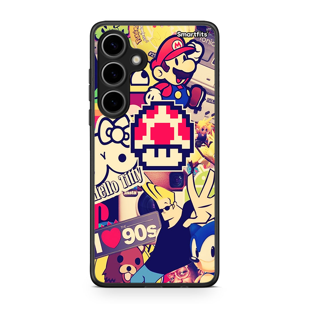 Samsung Galaxy S24 Plus Love The 90s θήκη από τη Smartfits με σχέδιο στο πίσω μέρος και μαύρο περίβλημα | Smartphone case with colorful back and black bezels by Smartfits