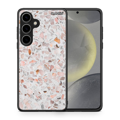 Θήκη Samsung Galaxy S24 Plus Marble Terrazzo από τη Smartfits με σχέδιο στο πίσω μέρος και μαύρο περίβλημα | Samsung Galaxy S24 Plus Marble Terrazzo case with colorful back and black bezels