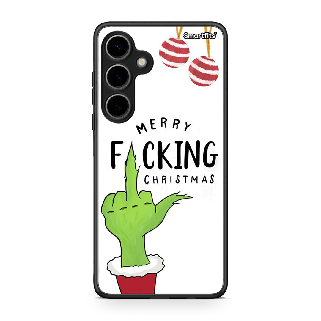 Samsung Galaxy S24 Plus Merry F Xmas θήκη από τη Smartfits με σχέδιο στο πίσω μέρος και μαύρο περίβλημα | Smartphone case with colorful back and black bezels by Smartfits