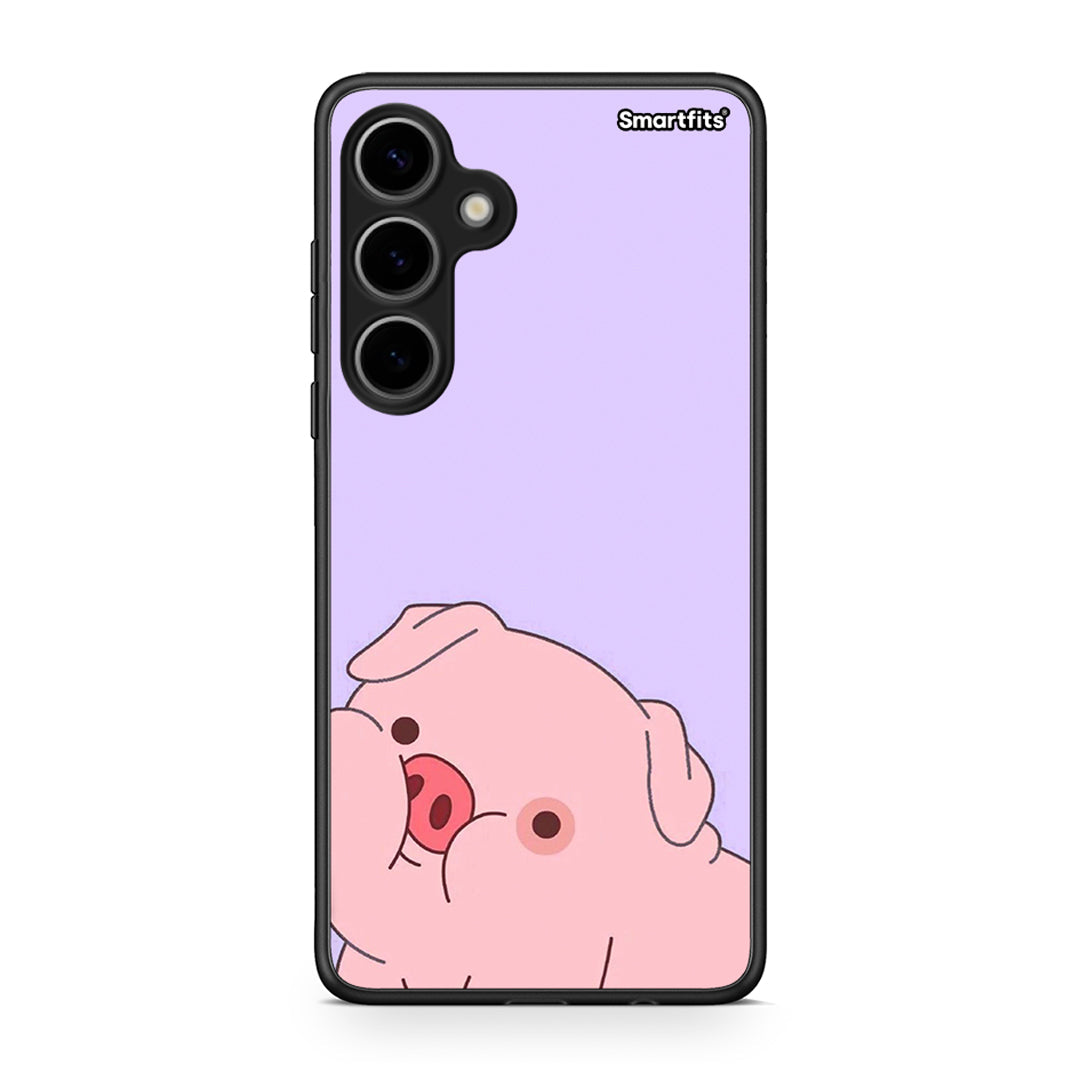 Samsung Galaxy S24 Plus Pig Love 2 Θήκη Αγίου Βαλεντίνου από τη Smartfits με σχέδιο στο πίσω μέρος και μαύρο περίβλημα | Smartphone case with colorful back and black bezels by Smartfits